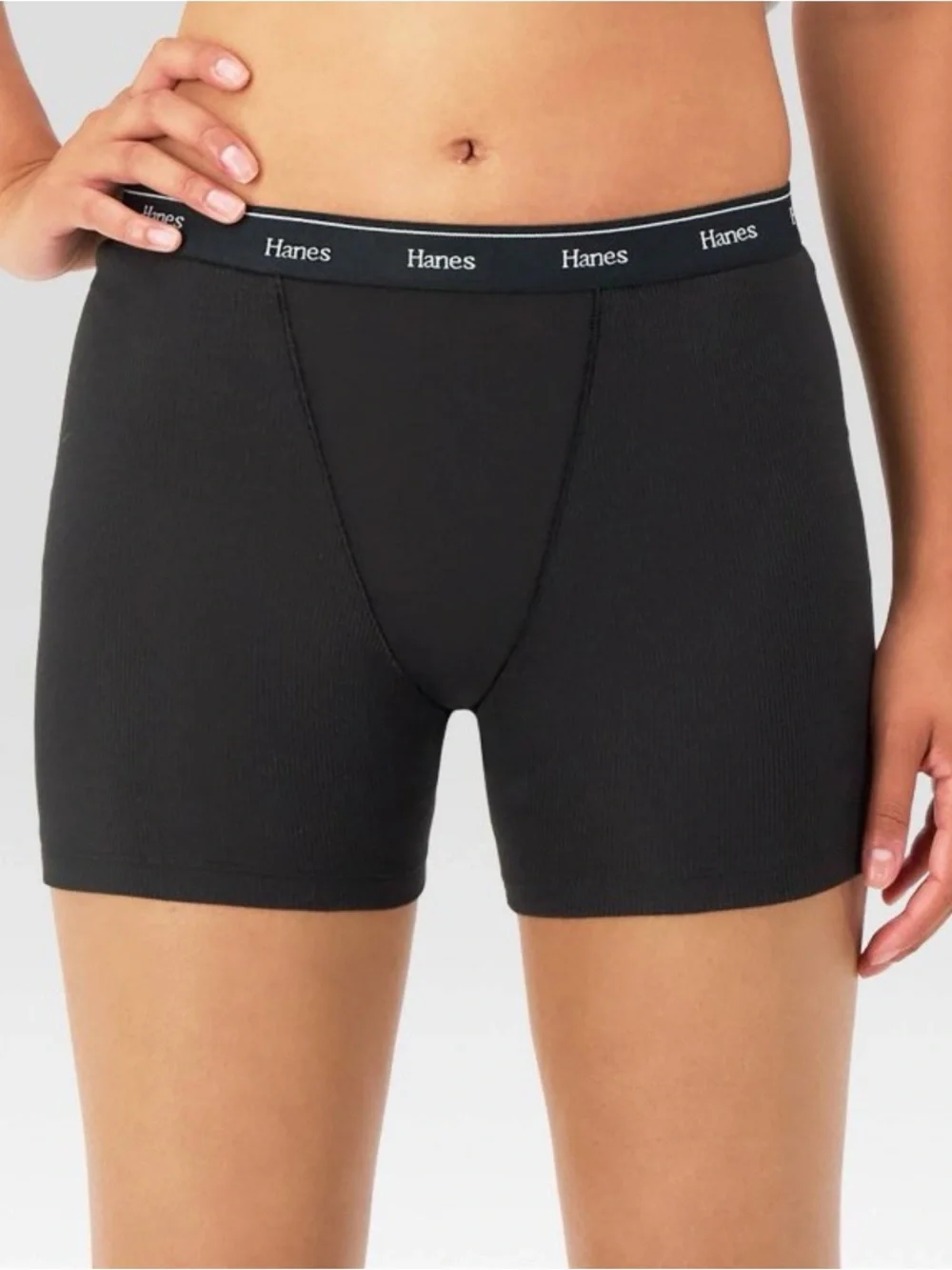 Hanes Originals Women's 4pk Underwear Boxer Brief Stretch-Cotton M